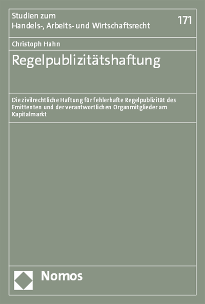 Cover des Buchs: Regelpublizitätshaftung