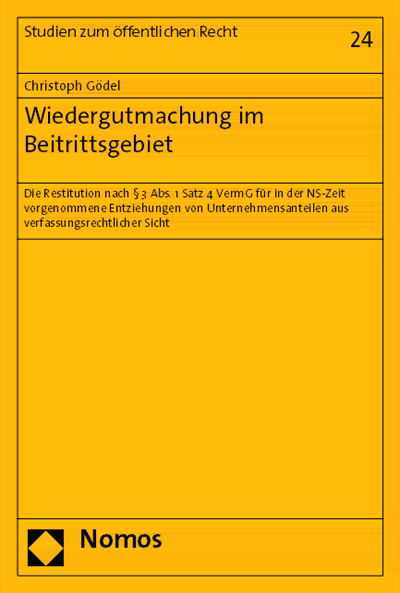 Cover of book: Wiedergutmachung im Beitrittsgebiet