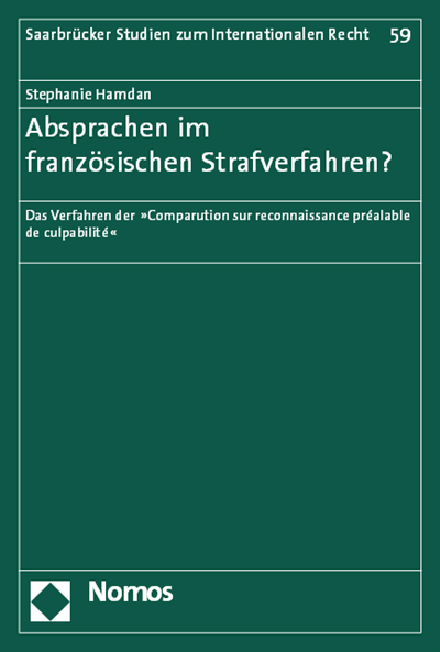 Cover of book: Absprachen im französischen Strafverfahren?