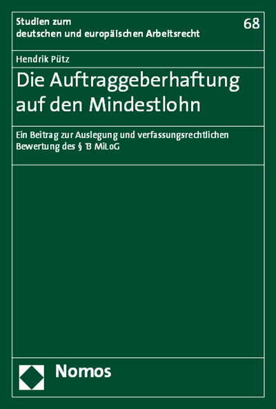 Cover des Buchs: Die Auftraggeberhaftung auf den Mindestlohn
