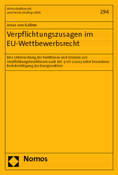 Cover of book: Verpflichtungszusagen im EU-Wettbewerbsrecht