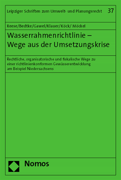 Cover des Buchs: Wasserrahmenrichtlinie - Wege aus der Umsetzungskrise
