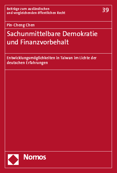 Cover des Buchs: Sachunmittelbare Demokratie und Finanzvorbehalt