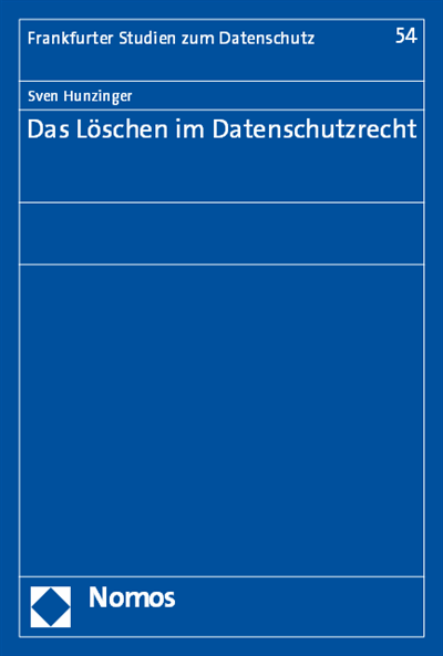 Cover des Buchs: Das Löschen im Datenschutzrecht