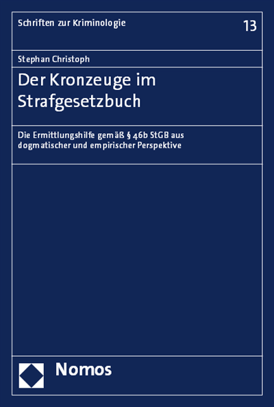 Cover des Buchs: Der Kronzeuge im Strafgesetzbuch