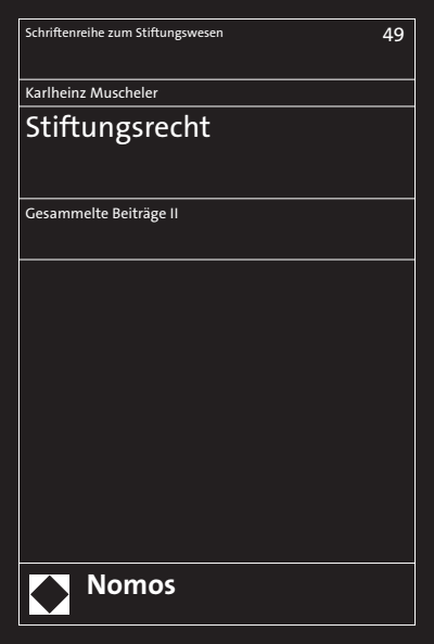 Cover of book: Stiftungsrecht