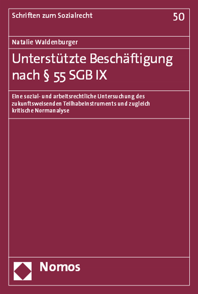 Cover des Buchs: Unterstützte Beschäftigung nach § 55 SGB IX