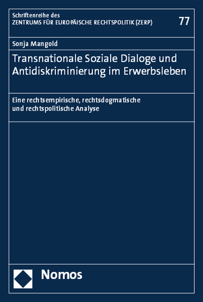 Cover of book: Transnationale Soziale Dialoge und Antidiskriminierung im Erwerbsleben