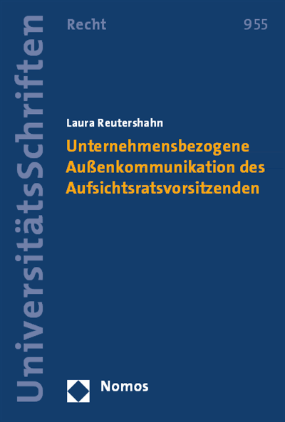 Cover des Buchs: Unternehmensbezogene Außenkommunikation des Aufsichtsratsvorsitzenden