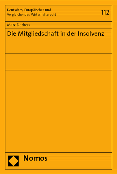 Cover of book: Die Mitgliedschaft in der Insolvenz
