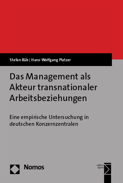 Cover of book: Das Management als Akteur transnationaler Arbeitsbeziehungen
