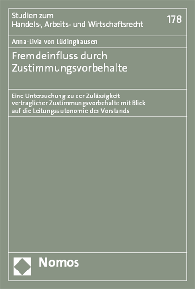Cover des Buchs: Fremdeinfluss durch Zustimmungsvorbehalte