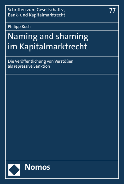 Cover des Buchs: Naming and shaming im Kapitalmarktrecht
