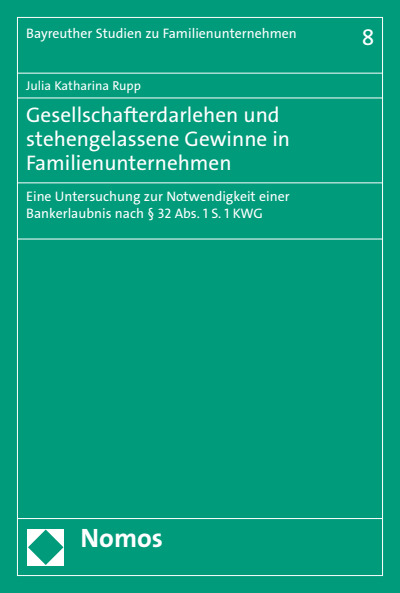 Cover of book: Gesellschafterdarlehen und stehengelassene Gewinne in Familienunternehmen