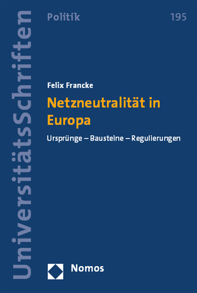 Cover des Buchs: Netzneutralität in Europa