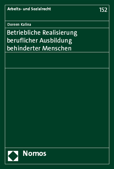 Cover des Buchs: Betriebliche Realisierung beruflicher Ausbildung behinderter Menschen