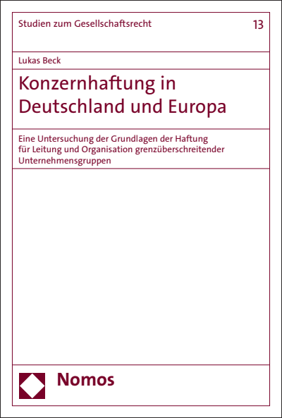 Cover des Buchs: Konzernhaftung in Deutschland und Europa