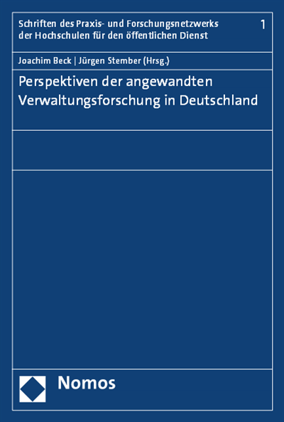 Cover des Buchs: Perspektiven der angewandten Verwaltungsforschung in Deutschland