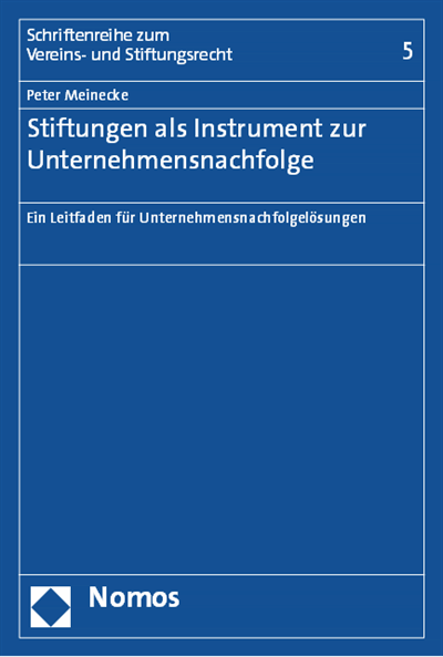 Cover des Buchs: Stiftungen als Instrument zur Unternehmensnachfolge