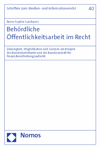 Cover of book: Behördliche Öffentlichkeitsarbeit im Recht