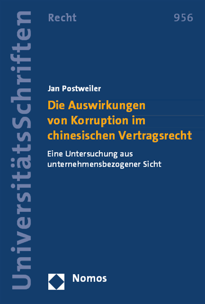 Cover des Buchs: Die Auswirkungen von Korruption im chinesischen Vertragsrecht