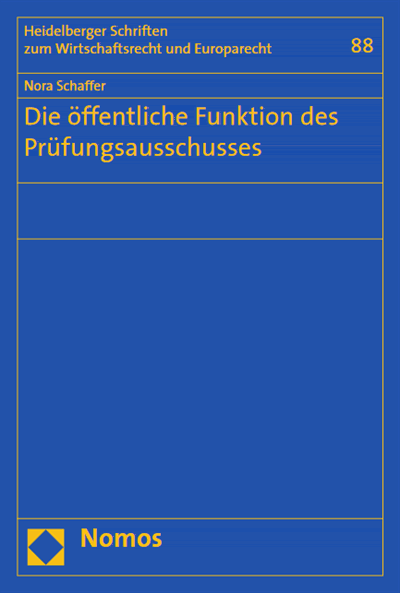 Cover des Buchs: Die öffentliche Funktion des Prüfungsausschusses