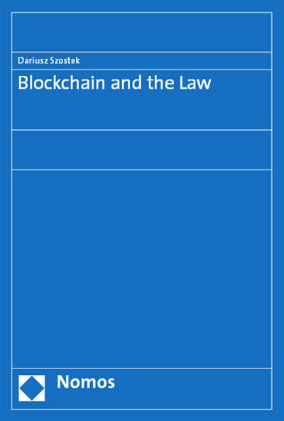 Cover of book: Blockchain and the Law