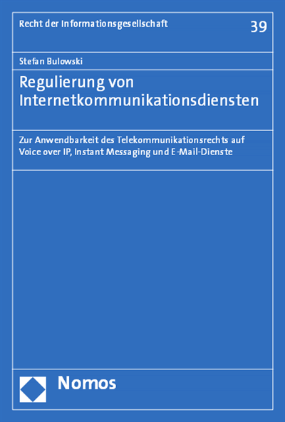 Cover of book: Regulierung von Internetkommunikationsdiensten