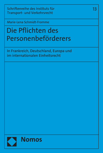 Cover of book: Die Pflichten des Personenbeförderers