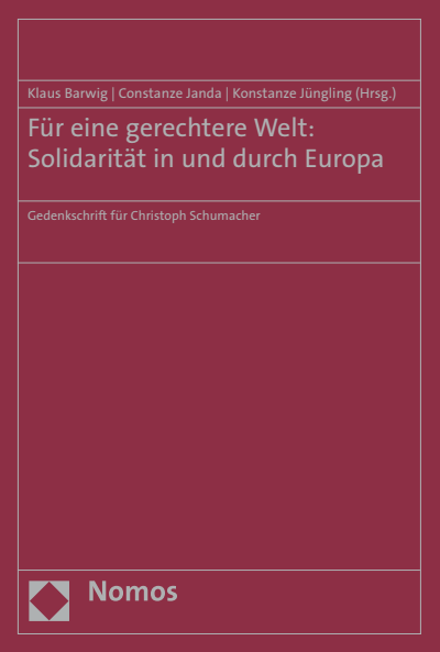 Cover of book: Für eine gerechtere Welt: Solidarität in und durch Europa
