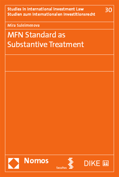 Cover des Buchs: MFN Standard as Substantive Treatment