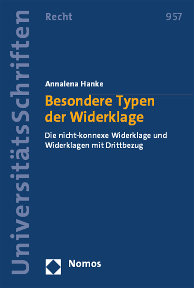 Cover des Buchs: Besondere Typen der Widerklage