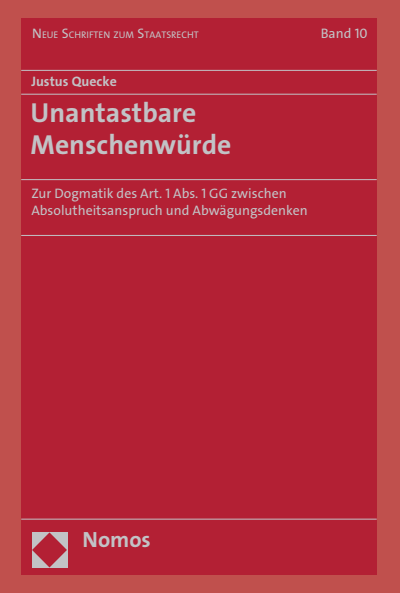 Cover of book: Unantastbare Menschenwürde