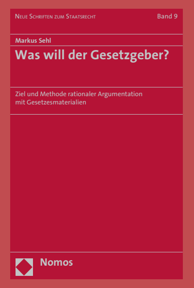 Cover of book: Was will der Gesetzgeber?