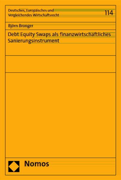 Cover of book: Debt Equity Swaps als finanzwirtschaftliches Sanierungsinstrument
