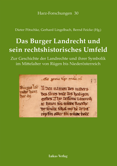 Cover des Buchs: Das Burger Landrecht und sein rechtshistorisches Umfeld