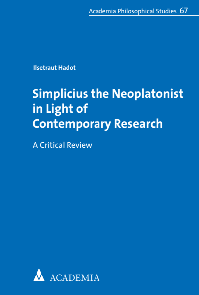 Cover of book: Simplicius the Neoplatonist in Light of Contemporary Research