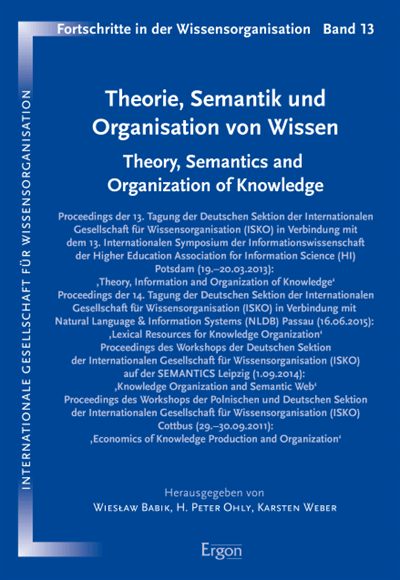 Cover of book: Theorie, Semantik und Organisation von Wissen