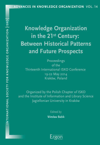 Cover of book: Knowledge Organization in the 21st Century: Between Historical Patterns and Future Prospects