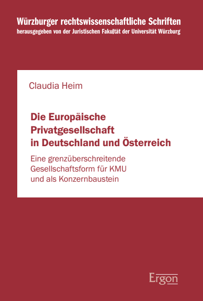 Cover des Buchs: Die Europäische Privatgesellschaft in Deutschland und Österreich