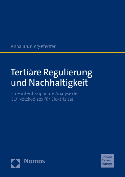 Cover of book: Tertiäre Regulierung und Nachhaltigkeit