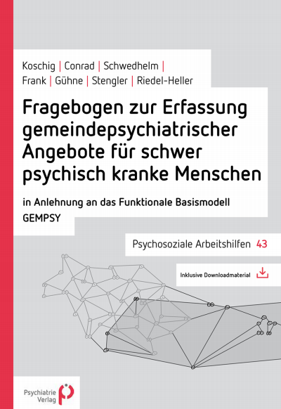 Cover des Buchs: Fragebogen zur Erfassung gemeindepsychiatrischer Angebote für schwer psychisch kranke Menschen