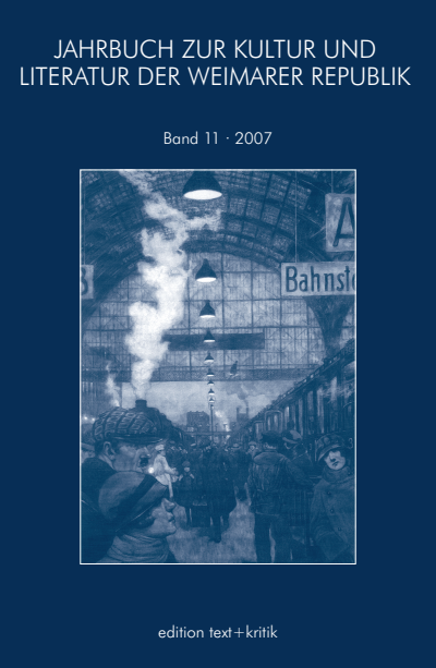 Cover des Buchs: Jahrbuch zur Kultur und Literatur der Weimarer Republik