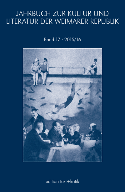 Cover des Buchs: Jahrbuch zur Kultur und Literatur der Weimarer Republik