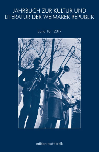 Cover des Buchs: Jahrbuch zur Kultur und Literatur der Weimarer Republik