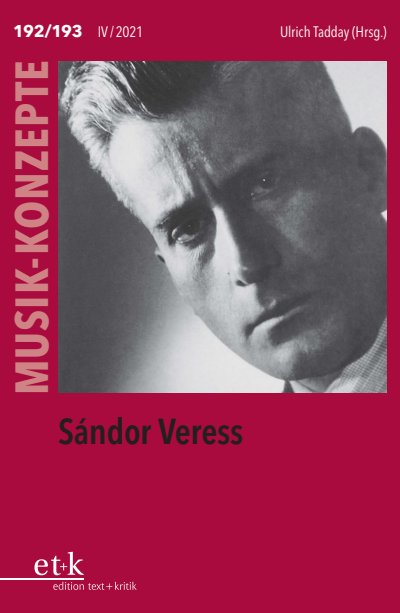 Cover of book: Sándor Veress