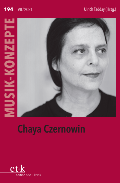 Cover of book: Chaya Czernowin