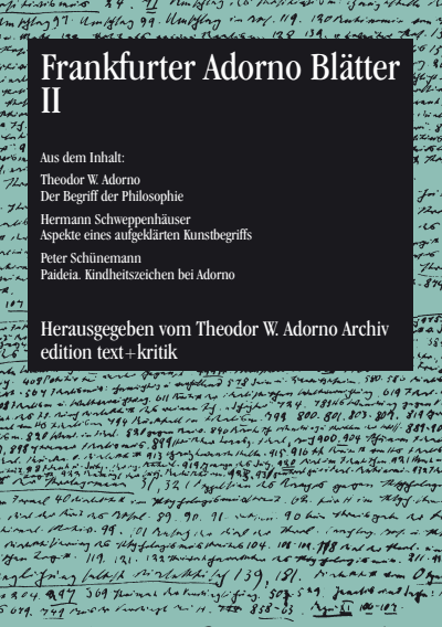 Cover of book: Frankfurter Adorno Blätter II