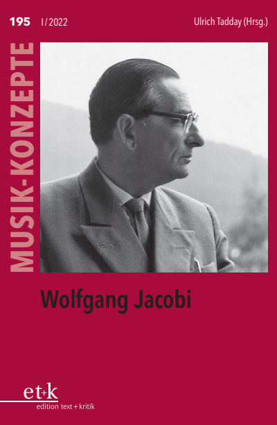 Cover of book: Wolfgang Jacobi