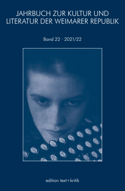 Cover des Buchs: Jahrbuch zur Kultur und Literatur der Weimarer Republik